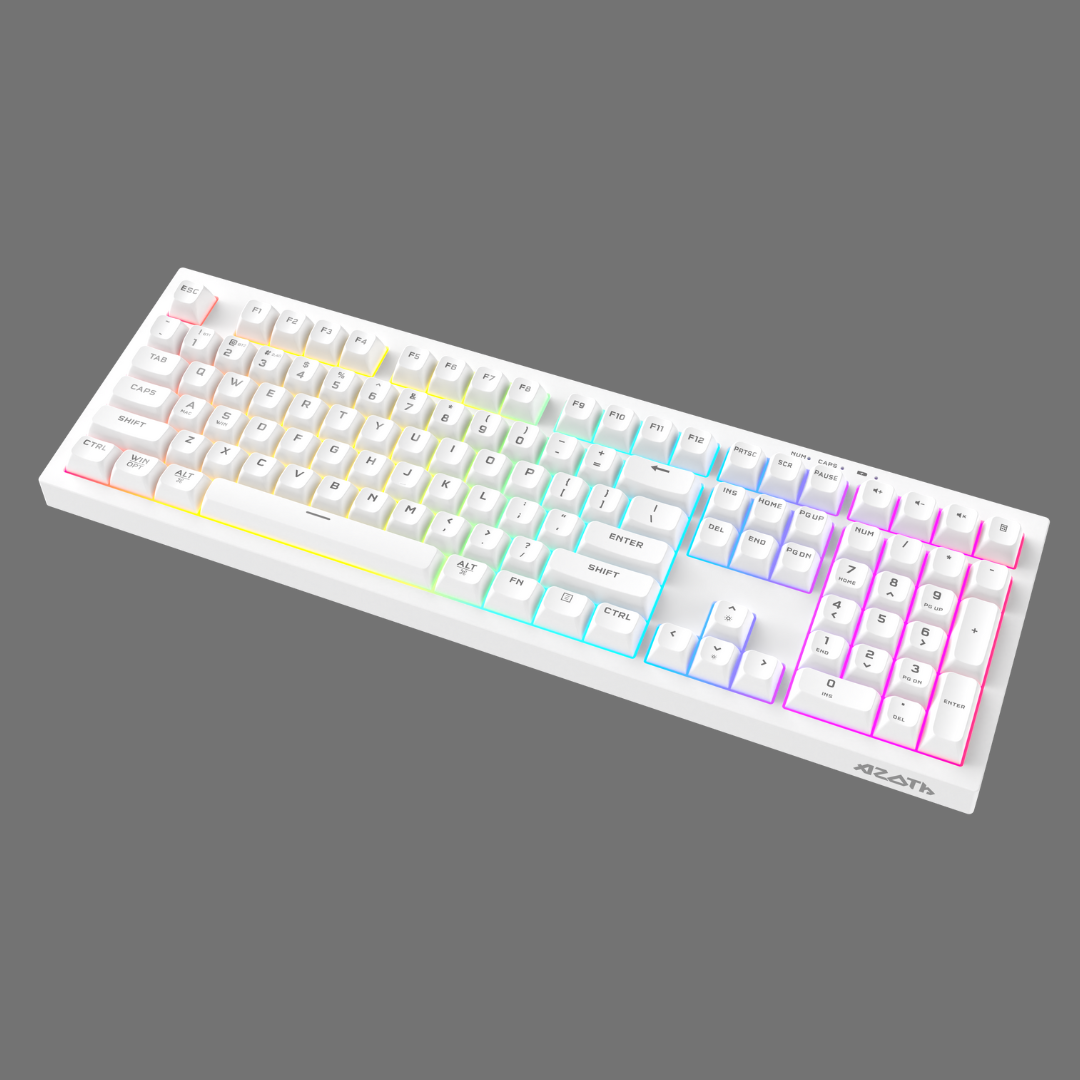 AZOTH Monolith White 108-Key RGB Gaming Keyboard