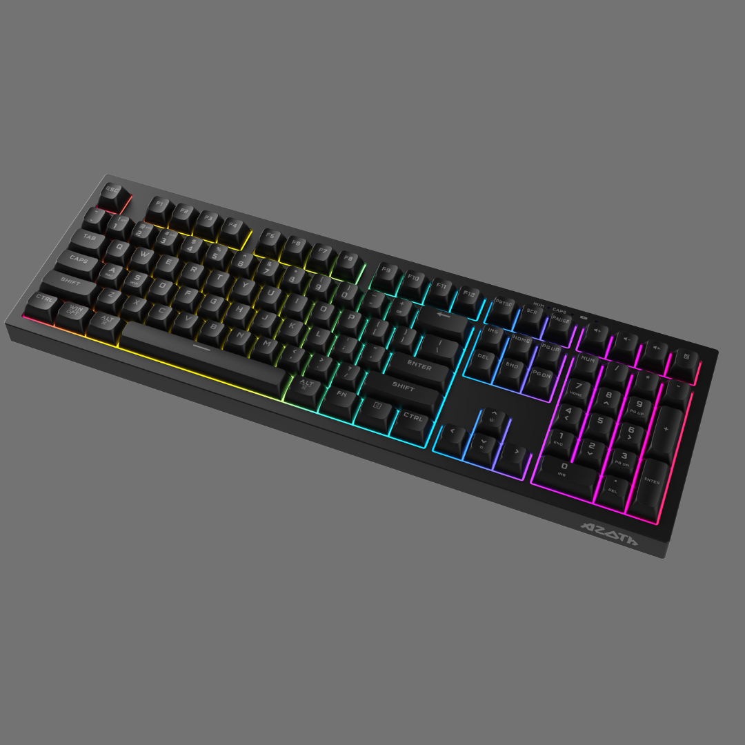 AZOTH Monolith Black 108 Keys Gaming Membrane Keyboard