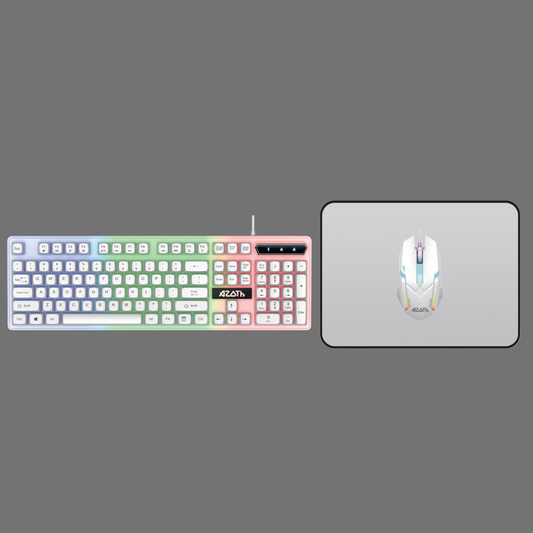 AZOTH LUMEN White Gaming Keyboard & Mouse Combo