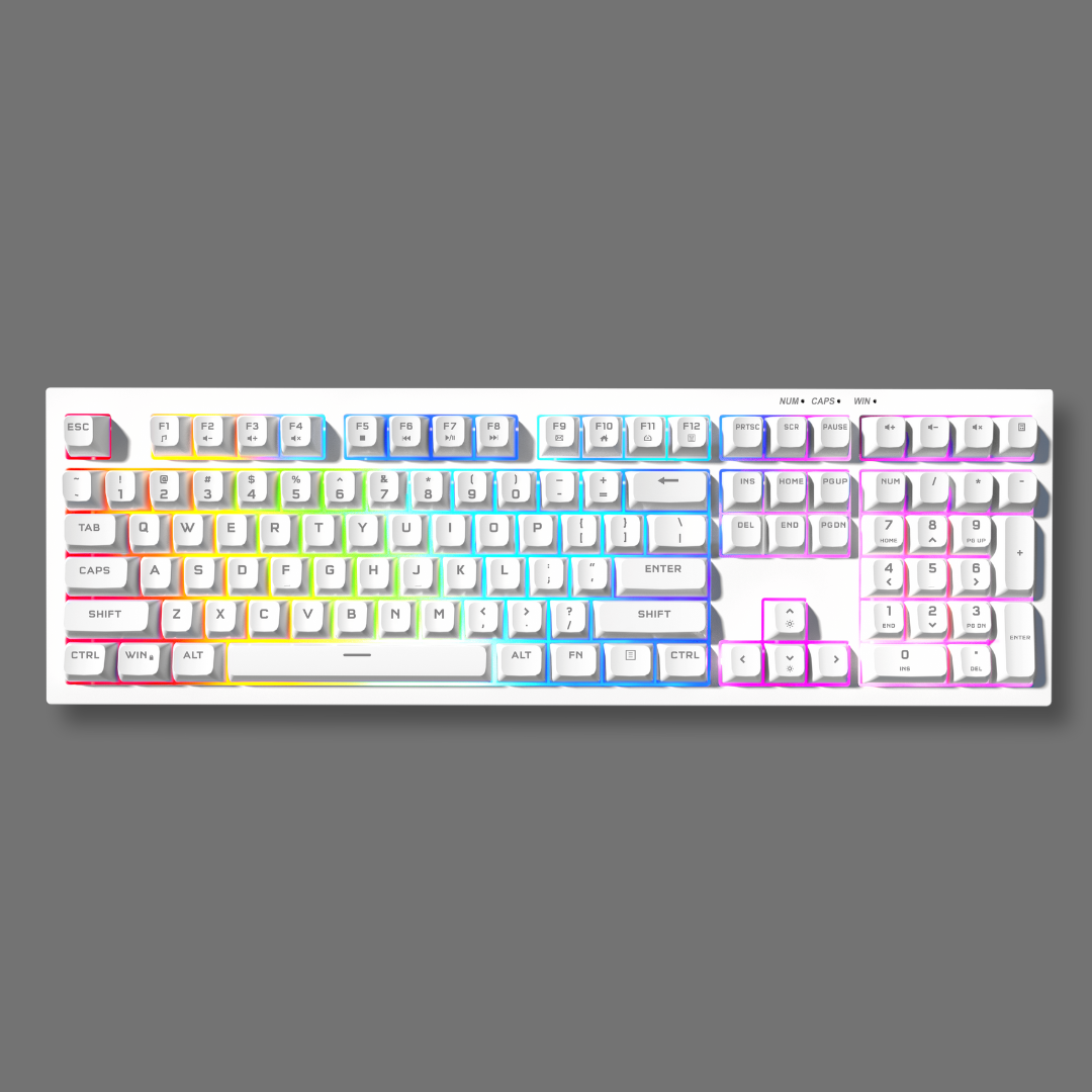 AZOTH Monolith White 108-Key RGB Gaming Keyboard