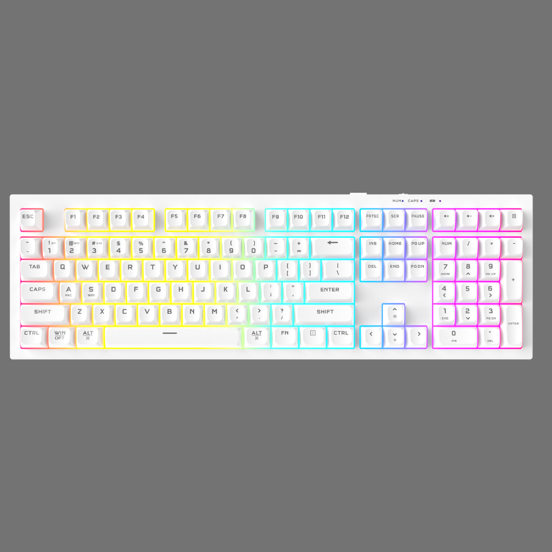 AZOTH Monolith White 108-Key RGB Gaming Keyboard