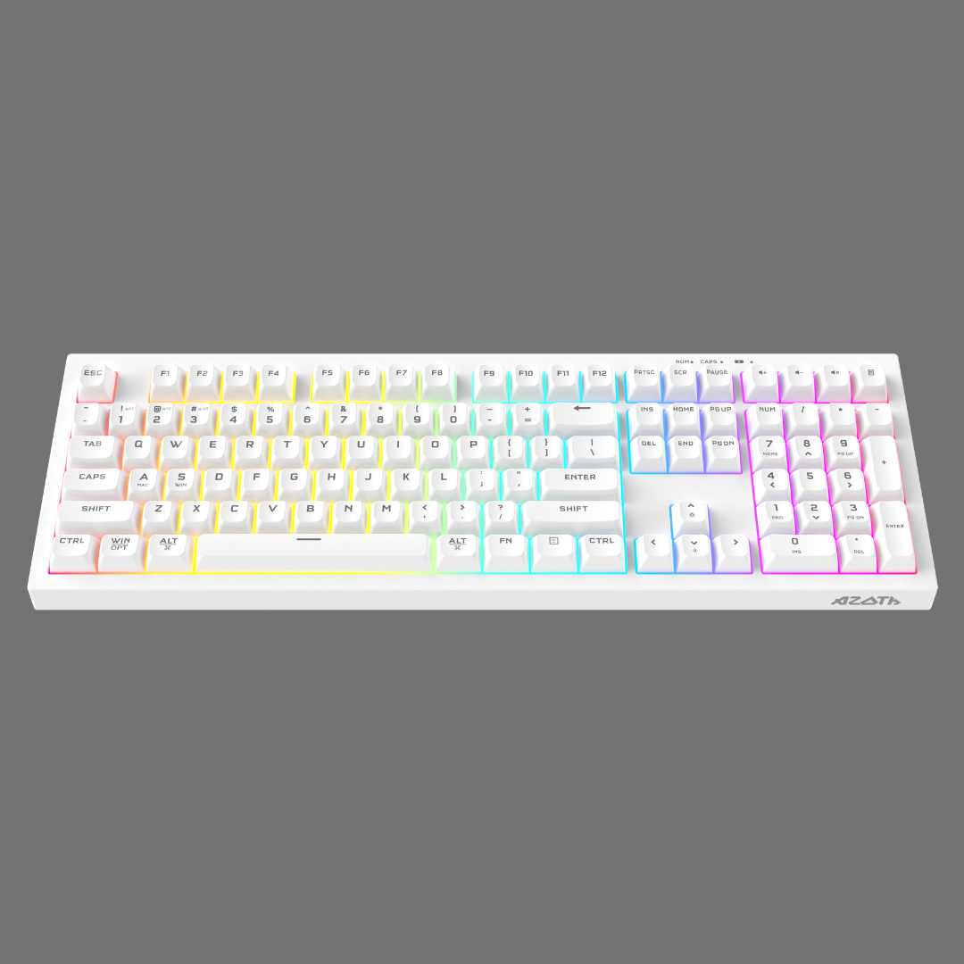AZOTH Monolith White 108-Key RGB Gaming Keyboard